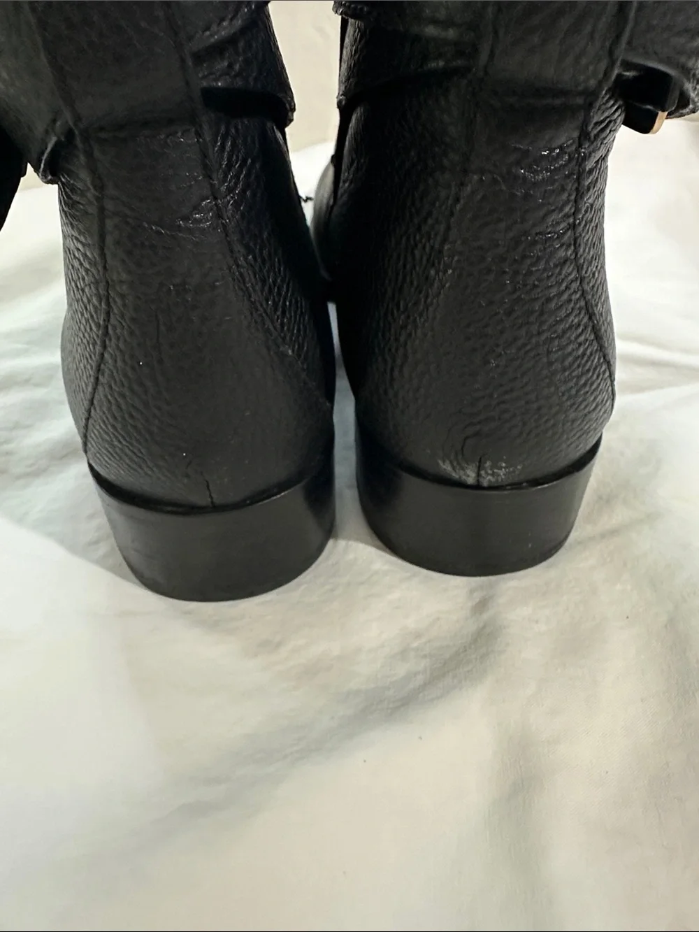 Tory Burch Brook Leather Ankle Boots with Gold Buckle Size 8.5